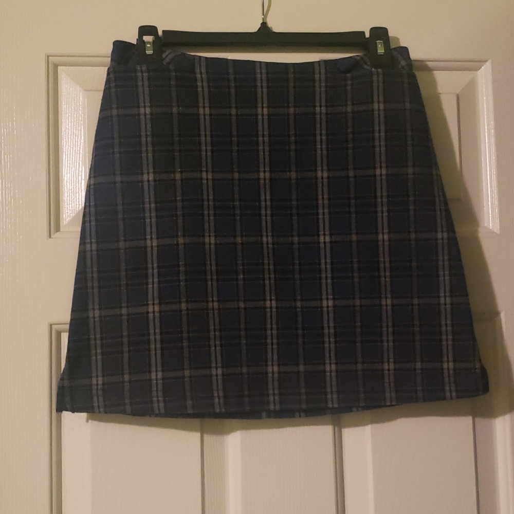 Plaid blue mini shirt w/pockets